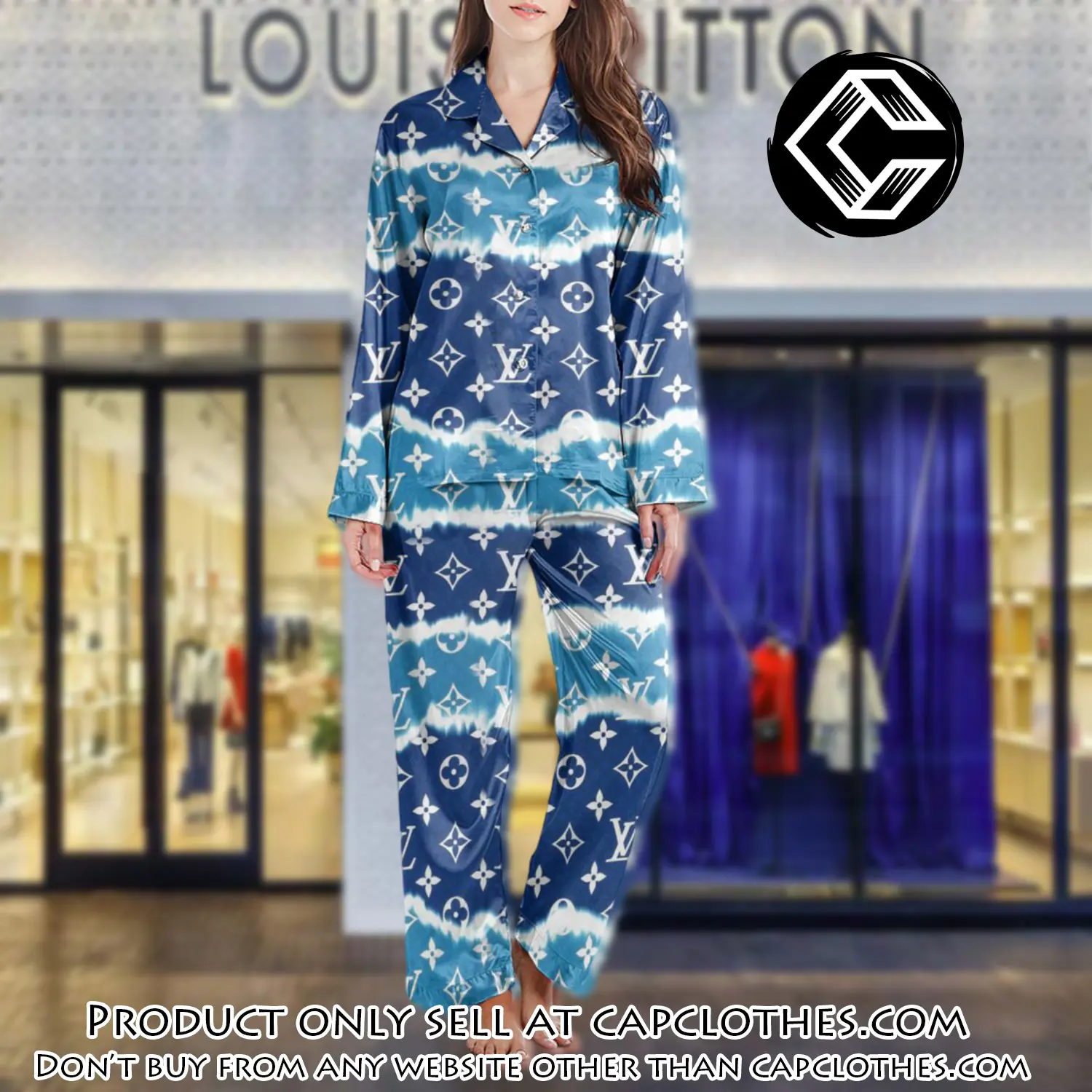 Lv monogram long satin pajama set pjs1011 cc1745419